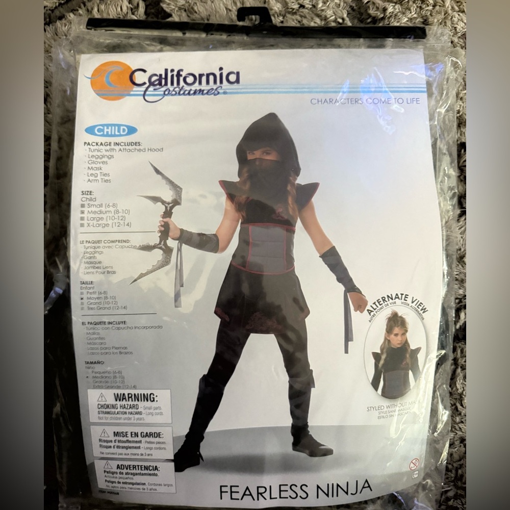 California Costumes Stealth Ninja Outfit for Kids